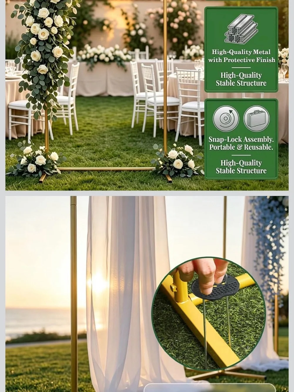 Elegant Gold Floral Arch